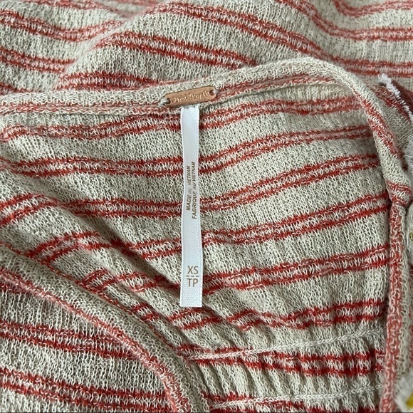 Free People Striped Surplice Tank Floral Appliqués - Picture 11 of 12